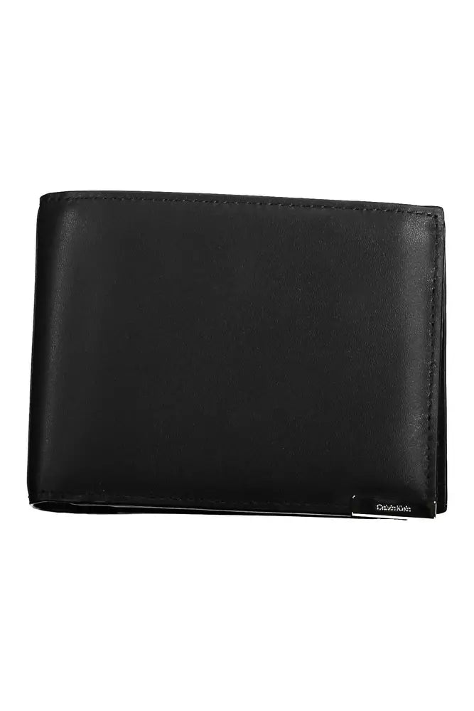 Sleek Black Leather Wallet with RFID Blocker