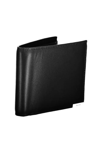 Sleek Black Leather Wallet with RFID Blocker