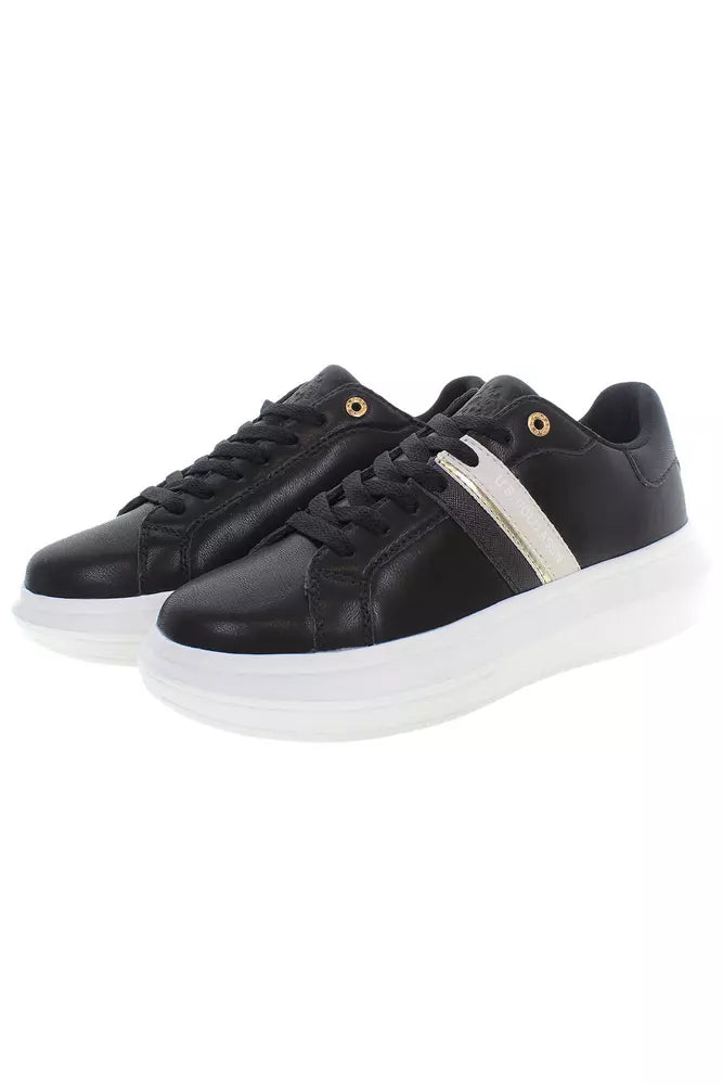 Black Polyester Women Sneaker