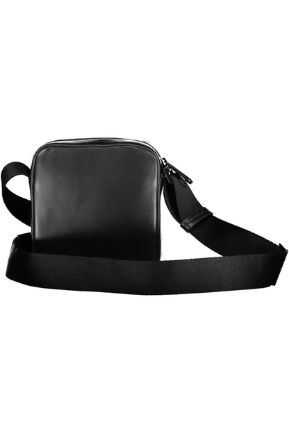 Classic Black Shoulder Bag with Contrasting Details