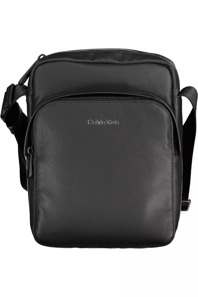 Sleek Black Contrast Detail Shoulder Bag