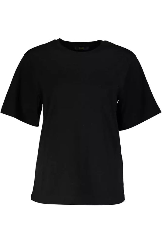 Sleek Black Cotton Tee with Exclusive Print