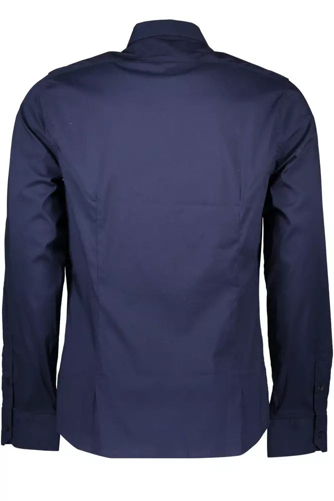 Blue Cotton Men Shirt