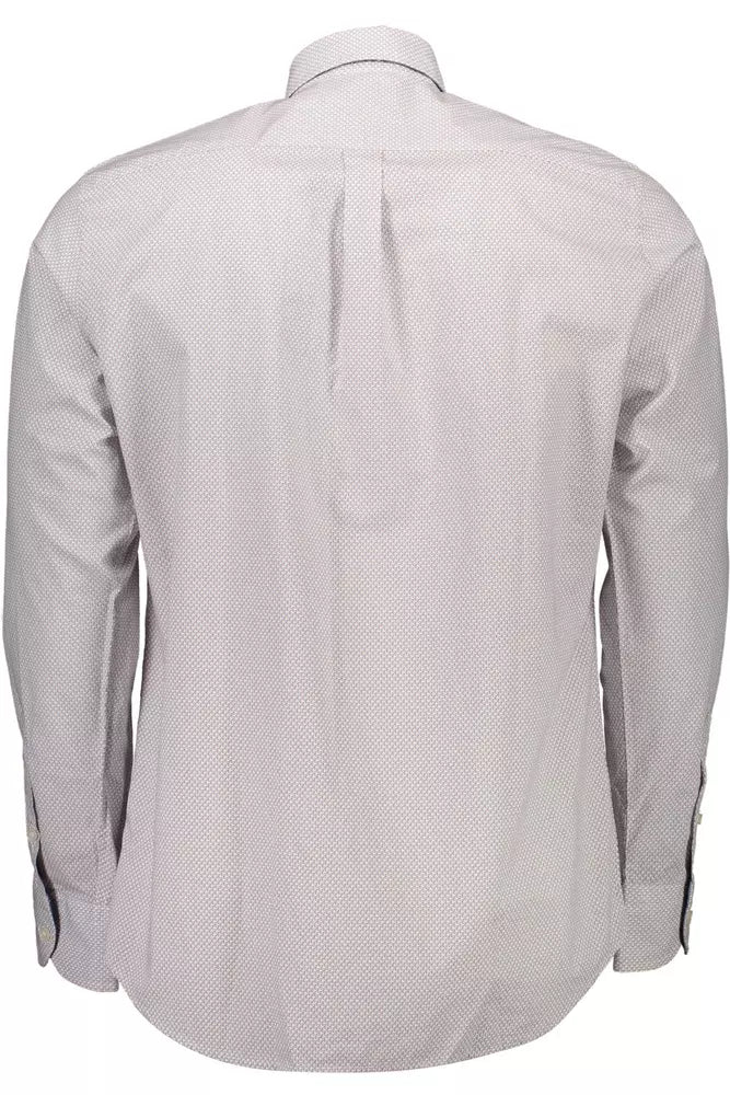 Elegant White Cotton Long Sleeve Shirt