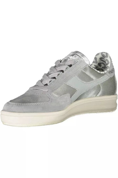 Gray Leather Women Sneaker