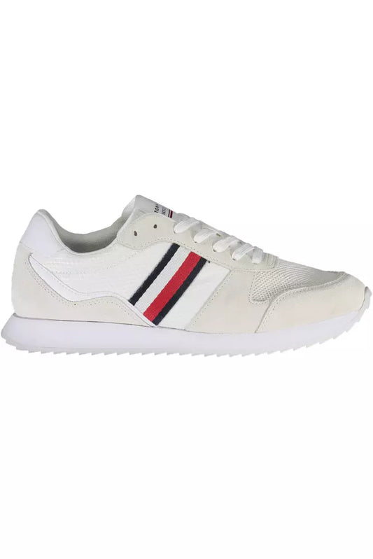 Eco-Conscious White Sneakers With Logo Accent