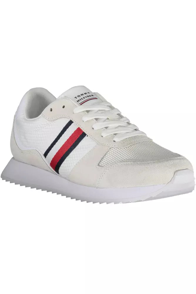 Eco-Conscious White Sneakers With Logo Accent