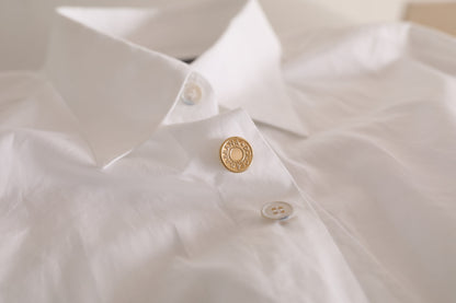 Elegant White Cotton Formal Shirt