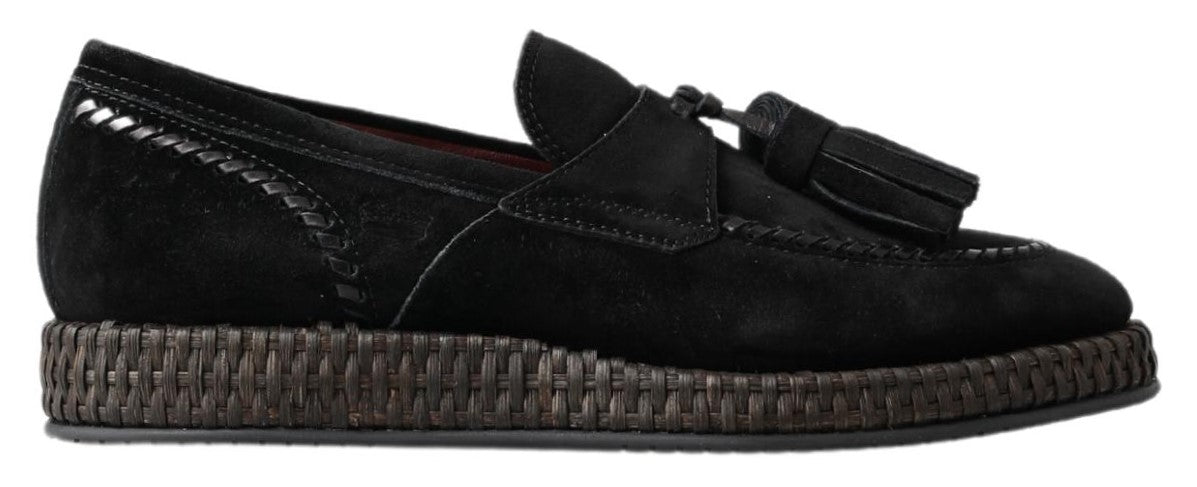 Chic Black Suede Espadrille Sneakers