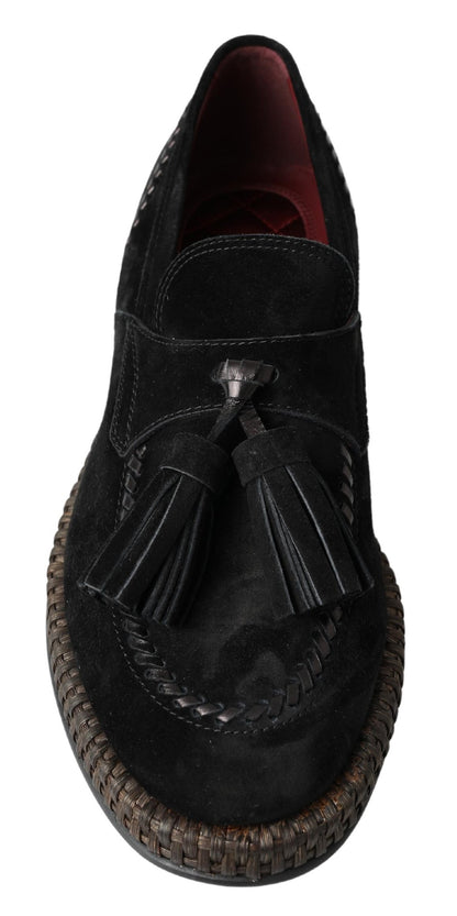 Chic Black Suede Espadrille Sneakers