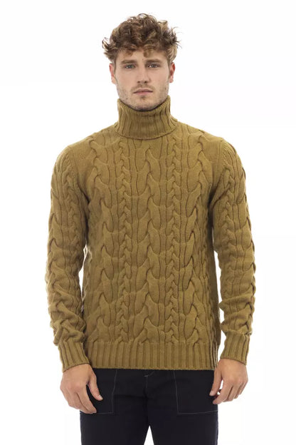 Brown Wool Men Sweater