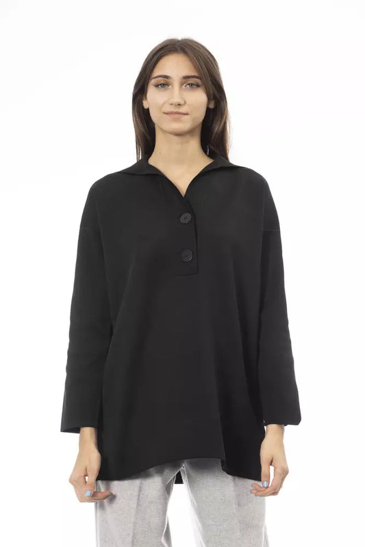 Black Polypropylene Women Sweater