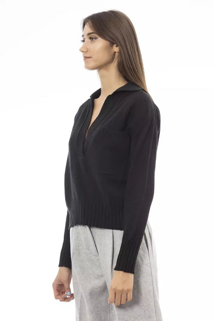 Black Wool Women Sweater