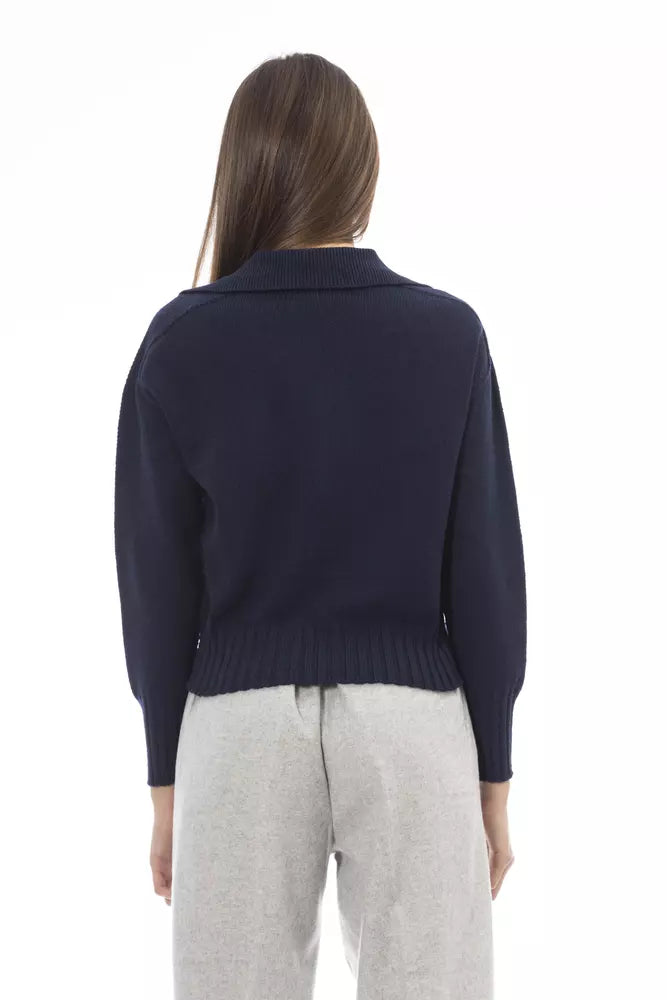 Blue Wool Women Sweater