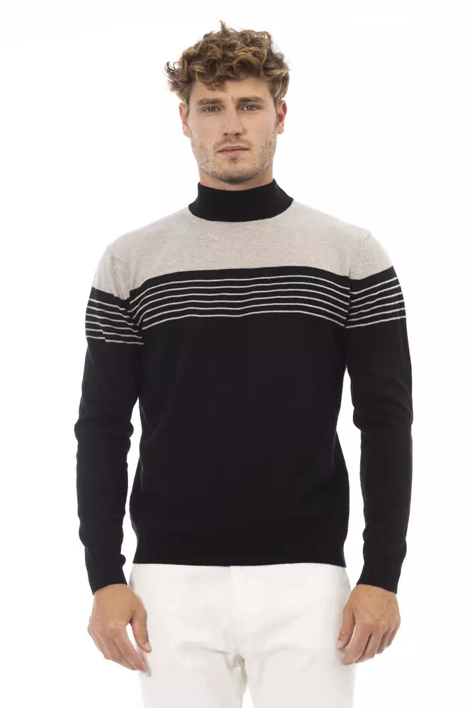 Black Wool Men Sweater