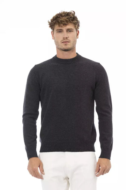 Black Wool Men Sweater