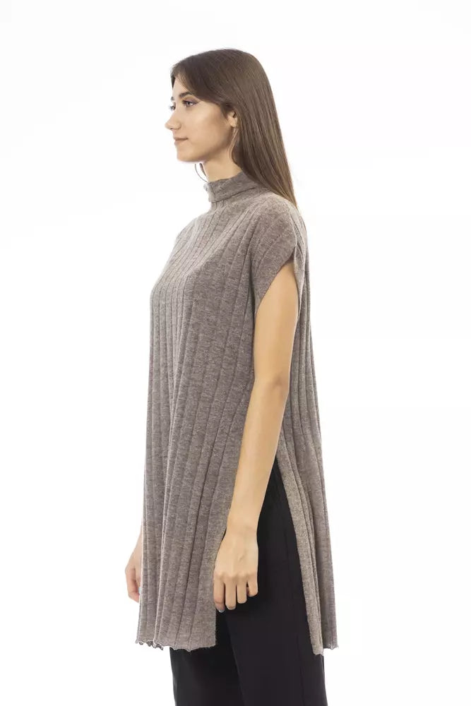 Brown Wool Women Sweater