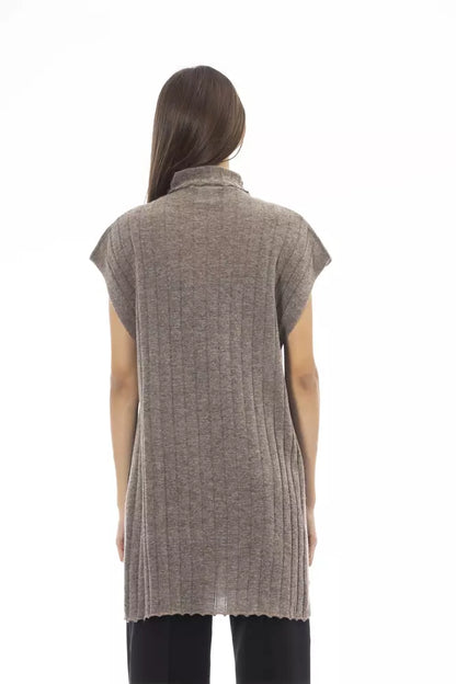 Brown Wool Women Sweater