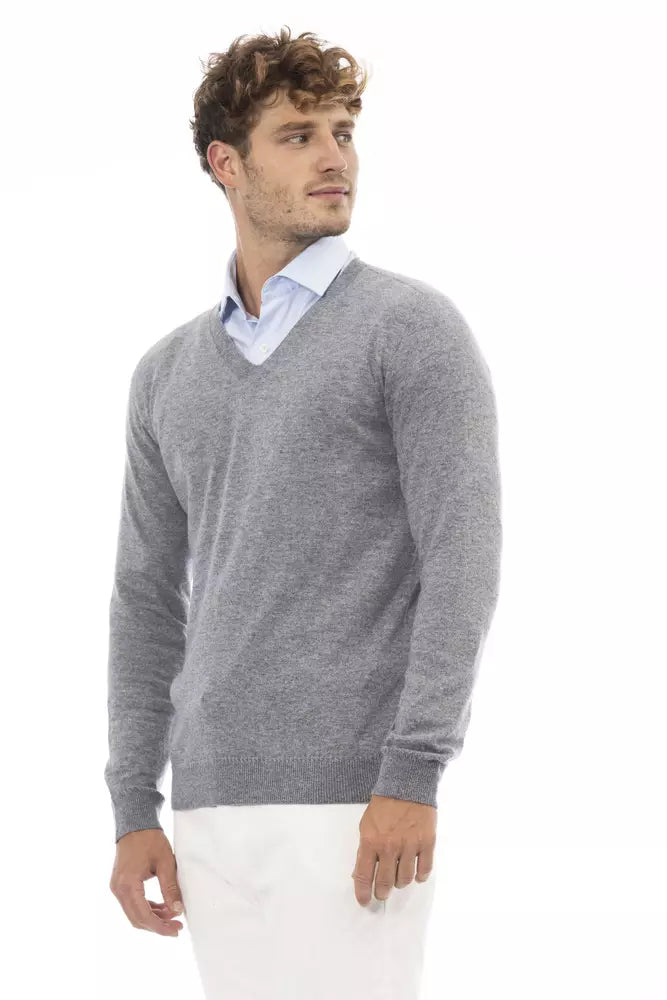 Gray Cashmere Men Sweater