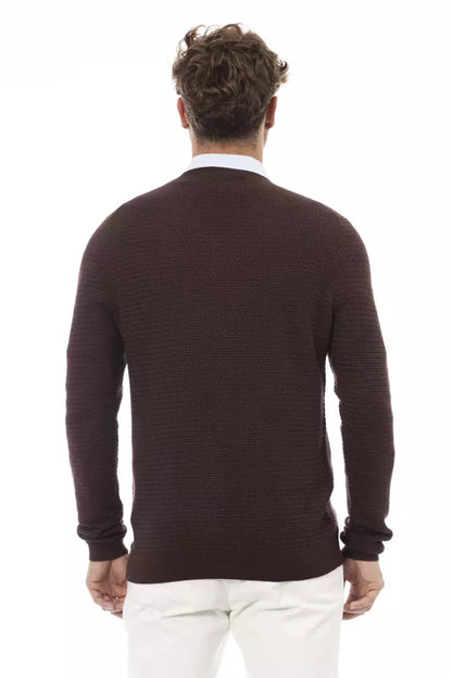 Brown Merino Wool Men Sweater