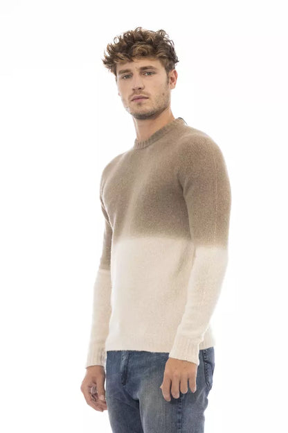 Beige Alpaca Men Sweater