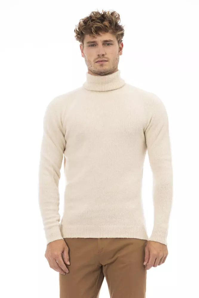 Beige Alpaca Men Sweater