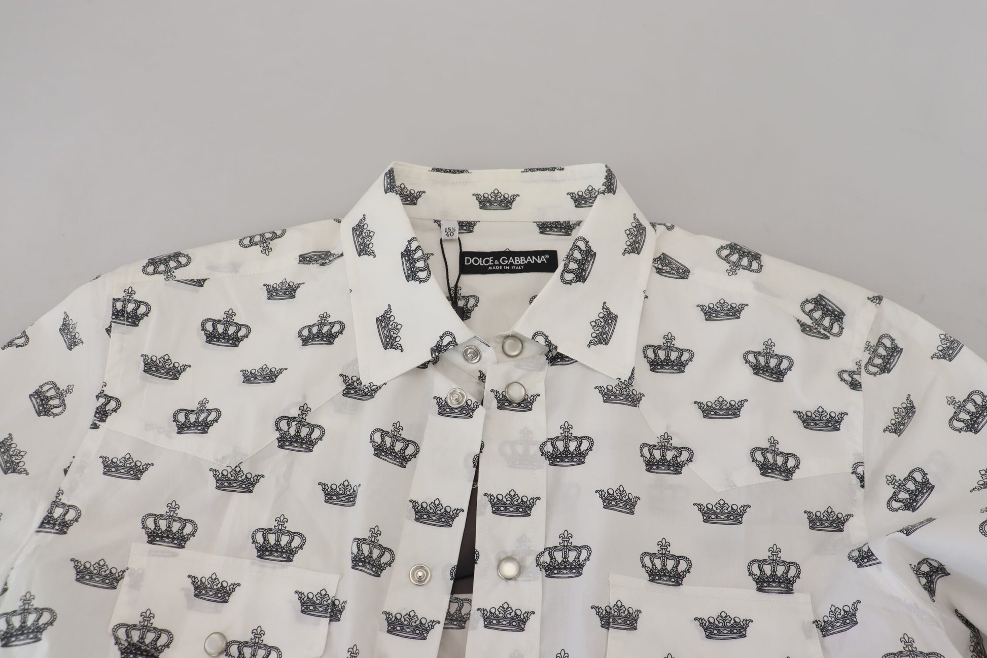 Slim Fit Crown Print Dress Shirt