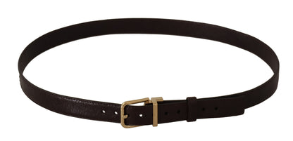 Elegant Leather Belt with Metal Buckle