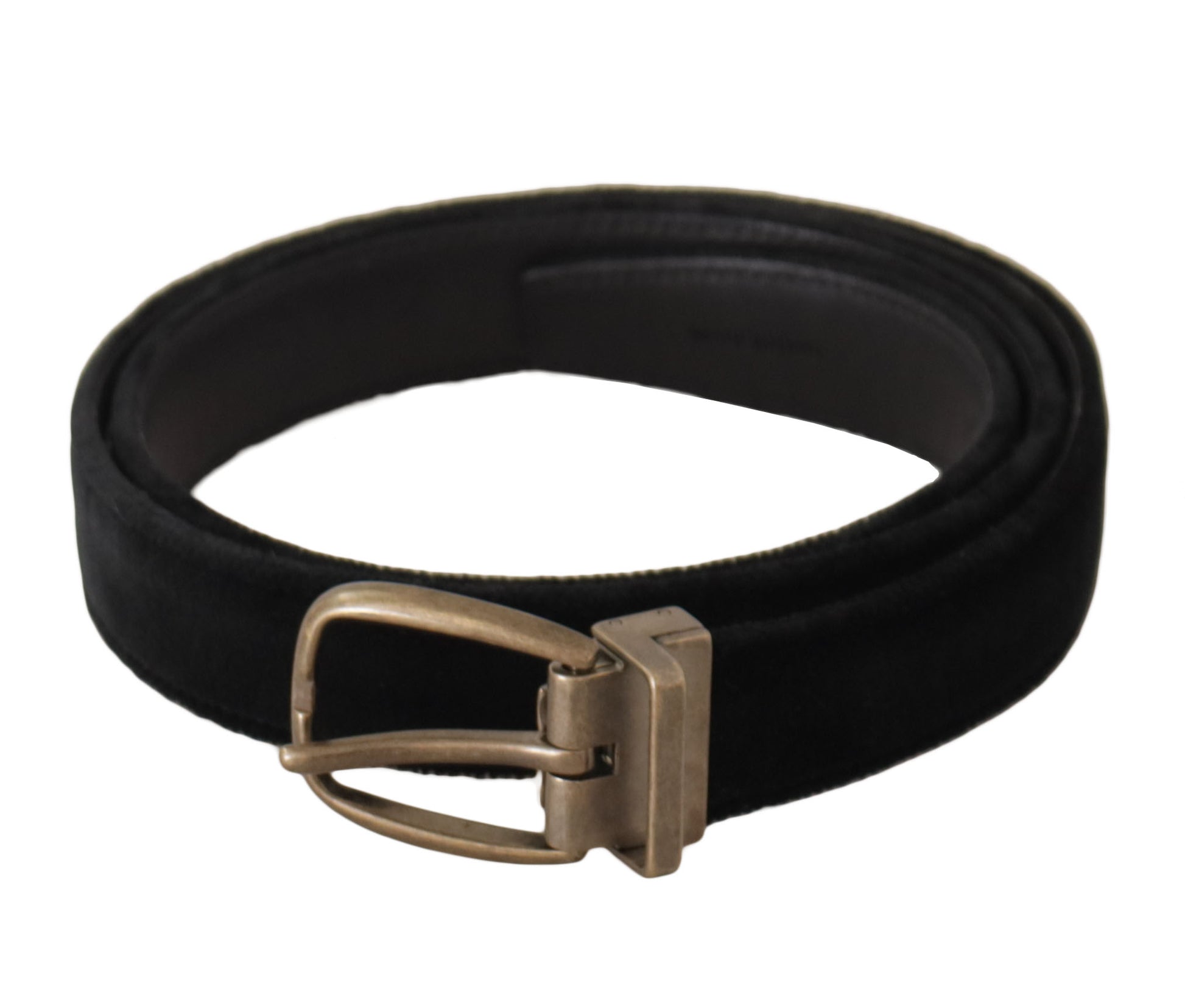 Elegant Black Leather Designer Belt