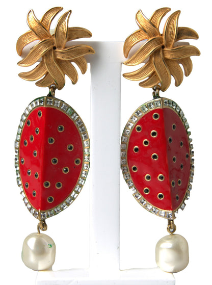 Radiant Red Watermelon Clip-On Earrings