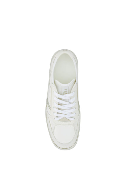 Elegant Low Top Calfskin Sneakers in White