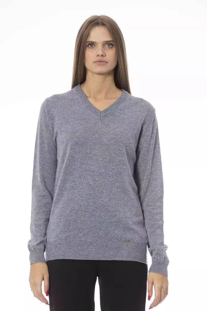 Gray Wool Women Sweater