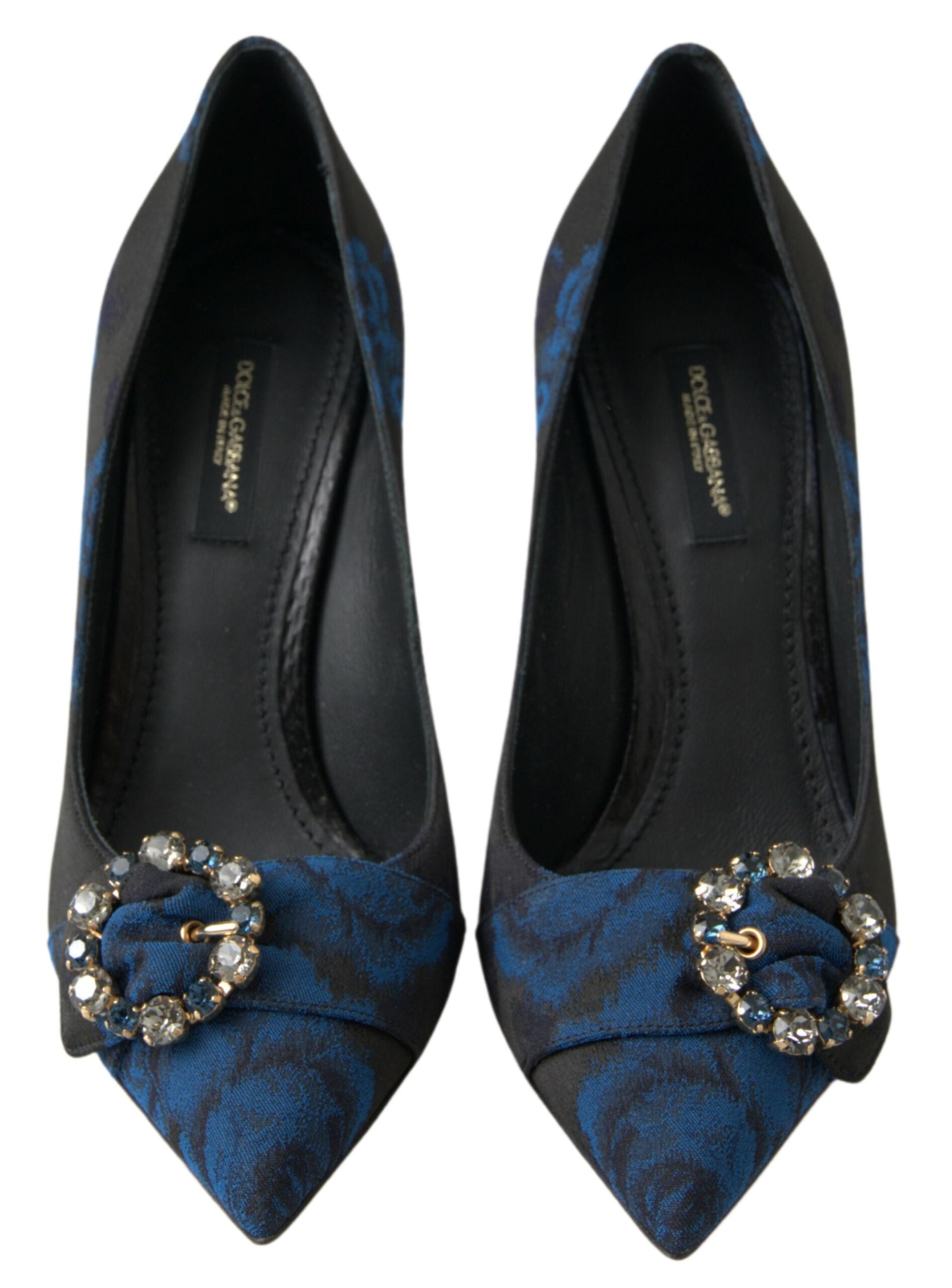 Elegant Blue Crystal Embellished Pumps