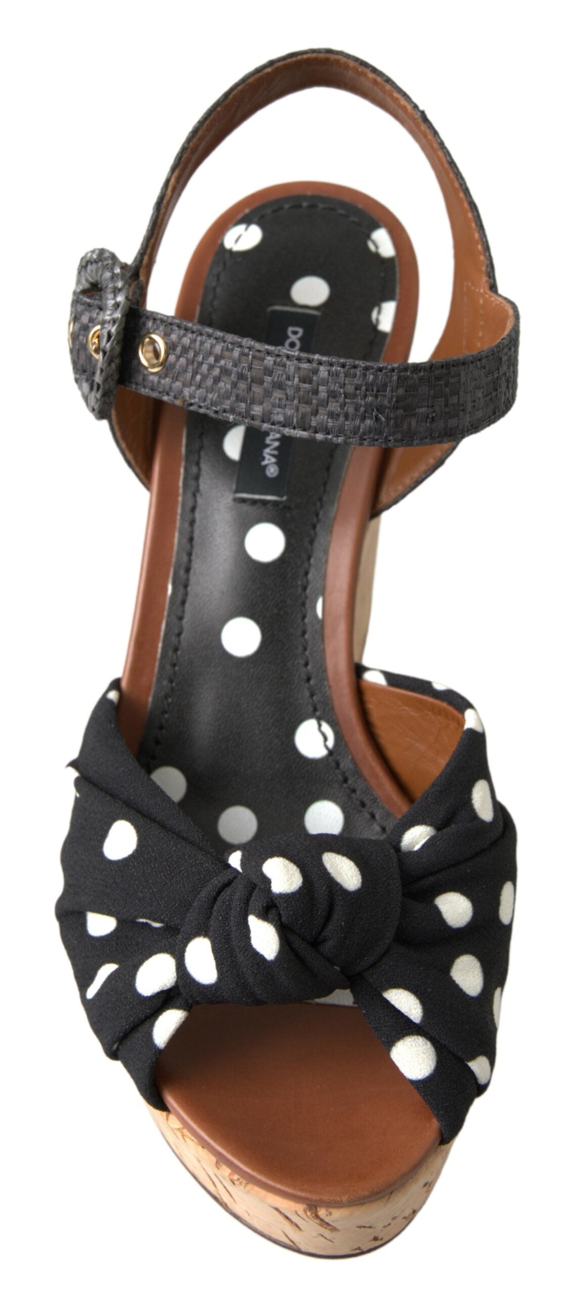 Chic Polka-Dotted Ankle Strap Wedges