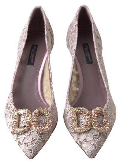 Elegant Pink Crystal Embellished Heels