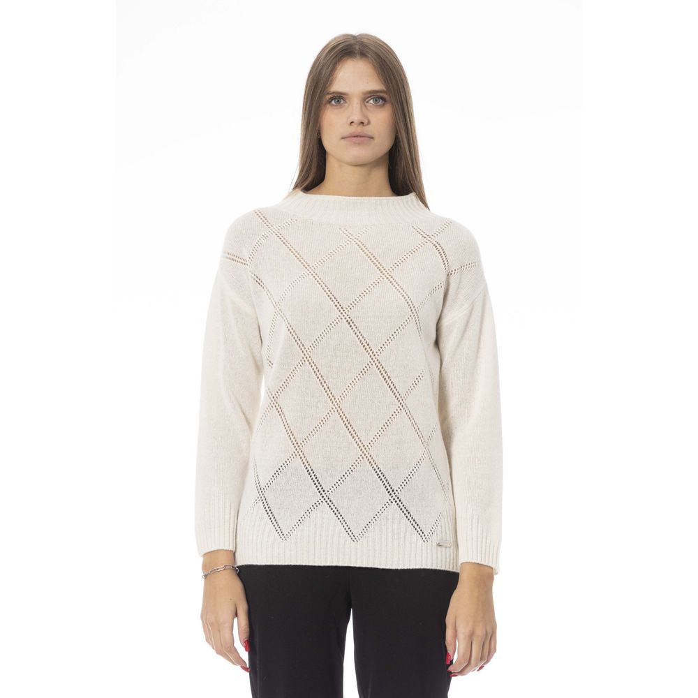 Beige Wool Women Sweater