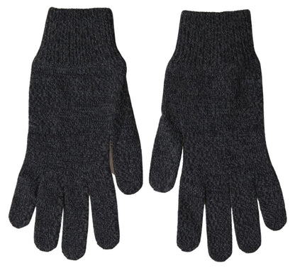 Elegant Virgin Wool Winter Gloves in Gray