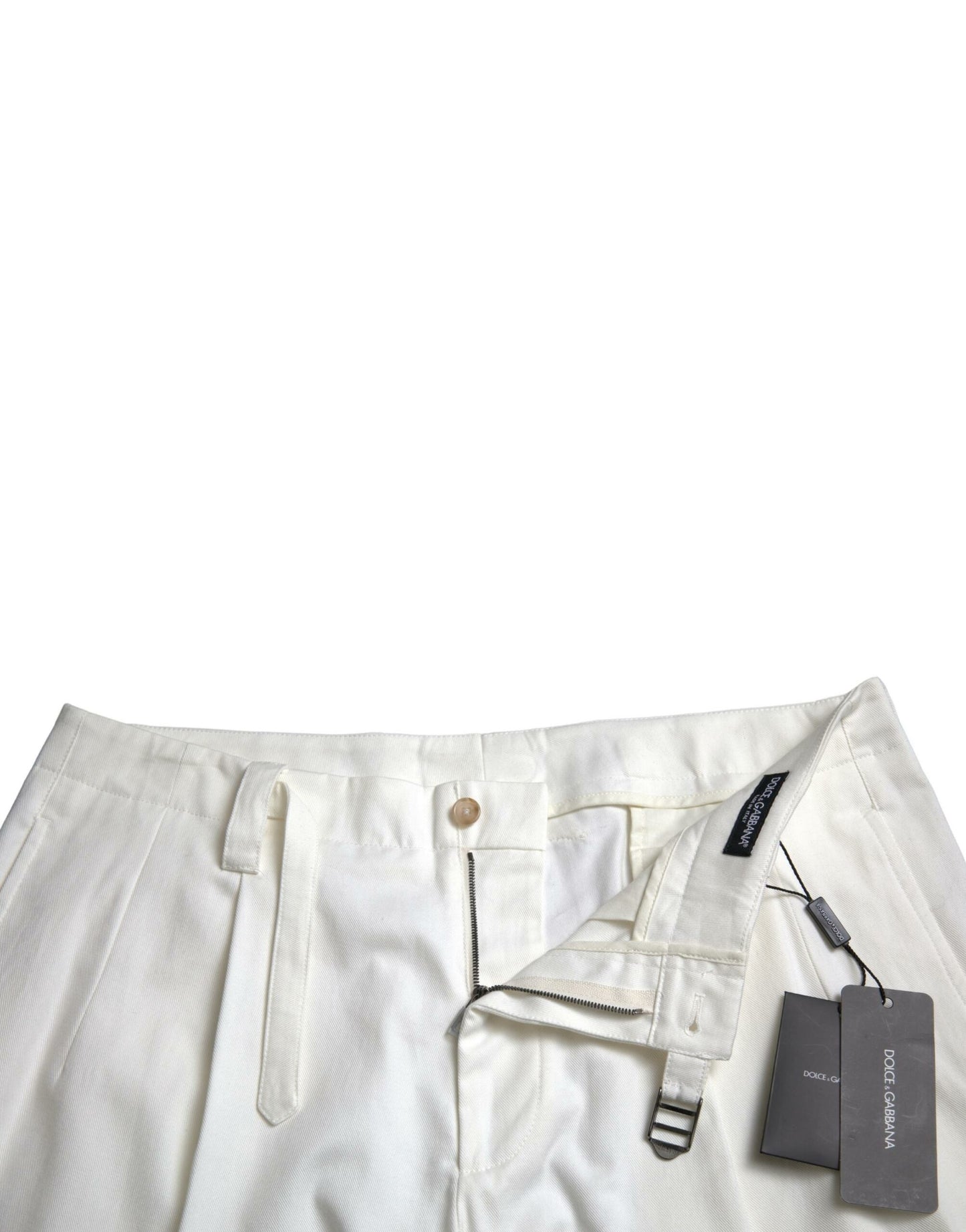 Elegant White Bermuda Denim Shorts