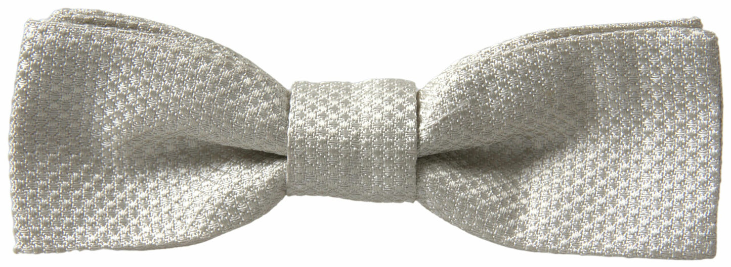 Elegant Ivory Silk Bow Tie