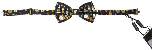 Elegant Black Silk Bow Tie