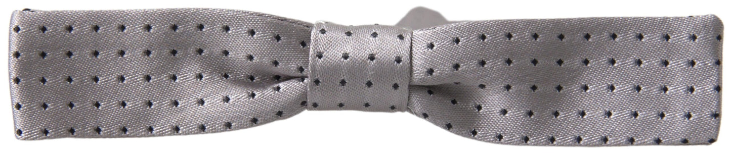 Elegant Grey Silk Bow Tie