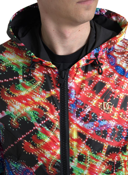 Multicolor Full Zip Hooded Sweater