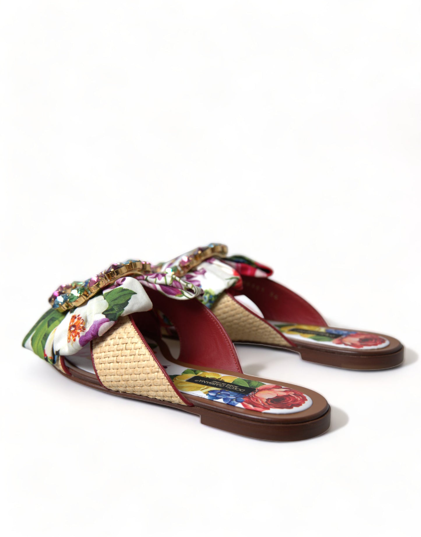 Exquisite Floral Print Flat Sandals