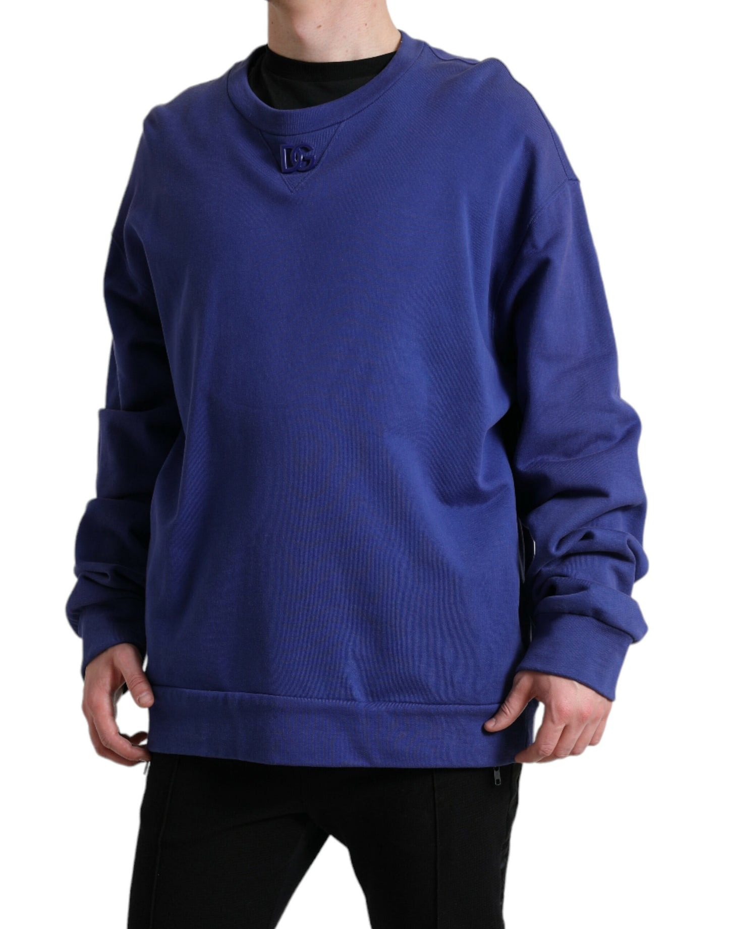 Royal Blue Cotton Crewneck Sweater