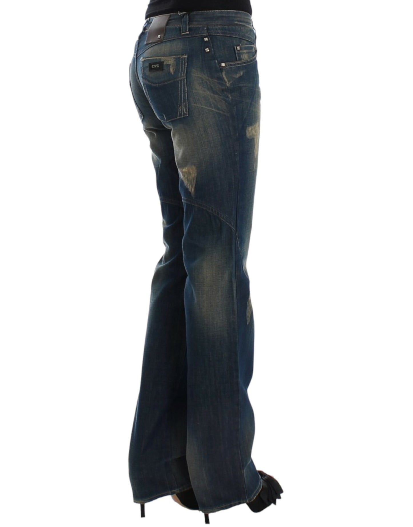 Chic Straight Leg Blue Denim Jeans