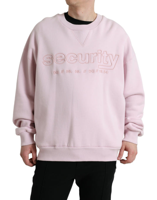 Elegant Pink Crew Neck Logo Sweater