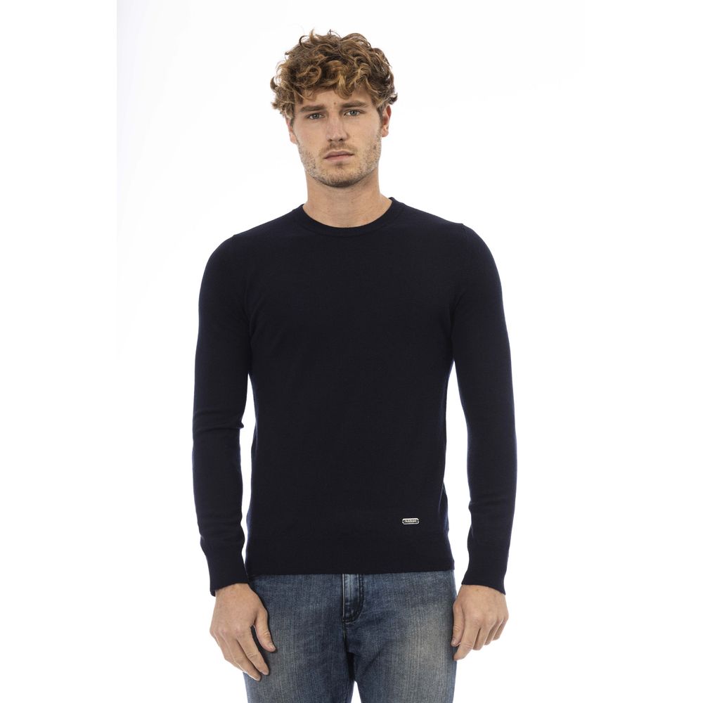 Blue Wool Men Sweater