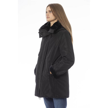 Black Polyester Women Jacket