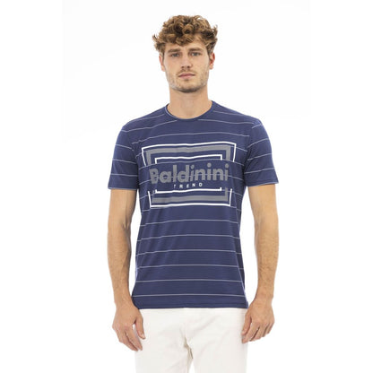 Blue Cotton Men T-Shirt