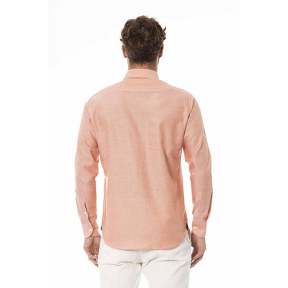 Orange Cotton Men Shirt